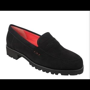 Pas de rouge chunky Italian loafers MARTA Black suede 40